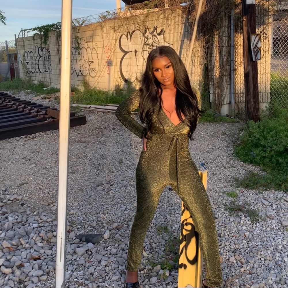 Gold shimmery jumpsuit